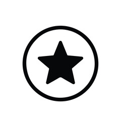 Black Star Icon in Circle Logo.