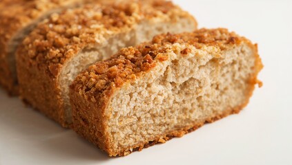 Korean Soboro Streusel Bread Isolated on White