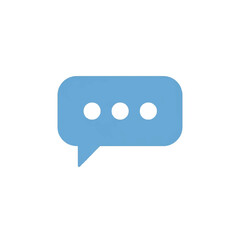 Blue Speech Bubble with Three Dots.