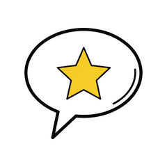 Yellow Star in Speech Bubble Icon.