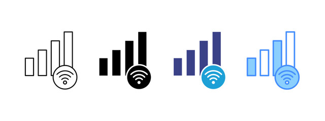 Signal Strength icon set multiple style collection