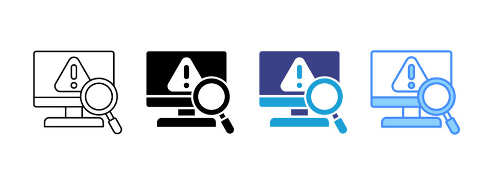 Intrusion Detection icon set multiple style collection