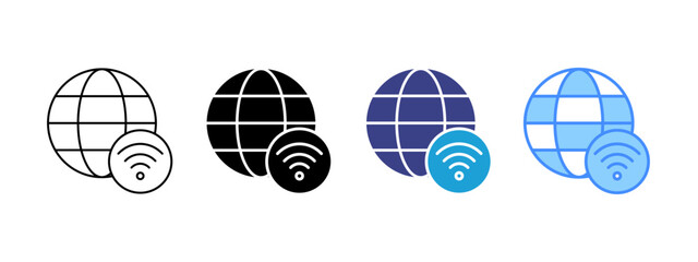 Fototapeta premium Telemetry icon set multiple style collection