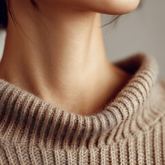 겨울 니트 상의와 목선 표현