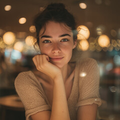 아늑한 카페에서 휴식하는 여성 라이프스타일