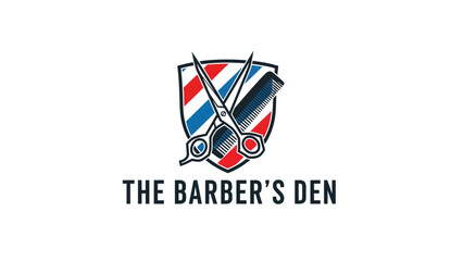 The Barber's Den, Modern Branding, Graphic Art, Business Environment, Creative Concept