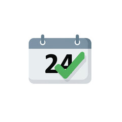 Calendar Icon with Green Checkmark.