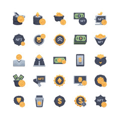 Collection of NFT and Finance Icons.