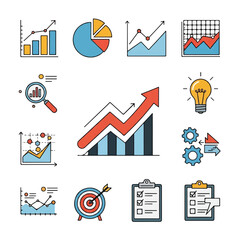 Collection of Business Graphs and Icons.