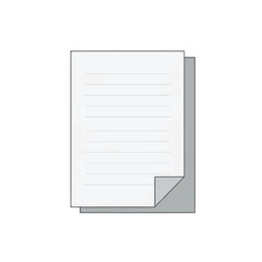 White Paper Document with Folded Corner.