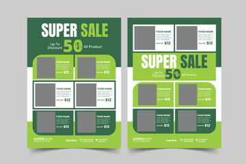 Supermarket Food Promotion Flyer Design Template | Grocery Discount Poster