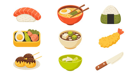 Japanese Food Icons Set