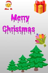 Merry Christmas festive greeting text on red holiday background with copy space for seasonal celebration and winter wishes