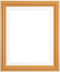 Brown wooden frame isolated on white background. Realistic rectangle frames mockup. Classic Photo modern frame. Borders set for painting, poster, photo gallery. 3d png illustration.
