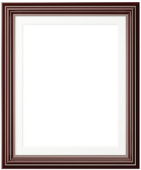 Brown wooden frame isolated on white background. Realistic rectangle frames mockup. Classic Photo modern frame. Borders set for painting, poster, photo gallery. 3d png illustration.