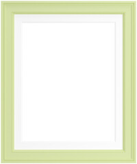 Green frame isolated on white background. Realistic rectangle frames mockup. Classic Photo wooden frame. Shades of green borders set for painting, poster, photo gallery. 3d png illustration.