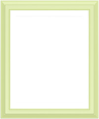 Green frame isolated on white background. Realistic rectangle frames mockup. Classic Photo wooden frame. Shades of green borders set for painting, poster, photo gallery. 3d png illustration.