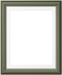 Green frame isolated on white background. Realistic rectangle frames mockup. Classic Photo wooden frame. Shades of green borders set for painting, poster, photo gallery. 3d png illustration.