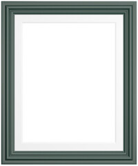Green frame isolated on white background. Realistic rectangle frames mockup. Classic Photo wooden frame. Shades of green borders set for painting, poster, photo gallery. 3d png illustration.