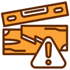 Level Measure Dual Tone Color Icon, Mini Illustration Relate To Carpentry, Wood Industry. Use For Modern Concept, Ui, Ux Web And App Development.
