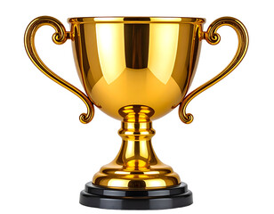 Golden Championship Trophy Cup with Ornate Handles.