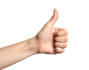 Human Hand Showing Thumbs Up Gesture Right.