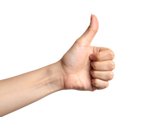 Human Hand Showing Thumbs Up Gesture Right.