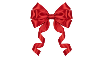 Red Satin Decorative Bow with Long Ribbons.