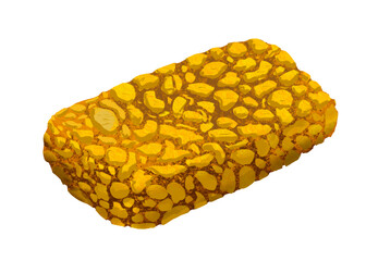 Golden indonesian Tempeh soybean fermentation single element drawing