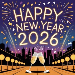 Happy New Year 2026 Background, Banner 