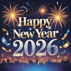 Happy New Year 2026 Background, Banner 