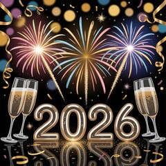 Happy New Year 2026 Background, Banner 