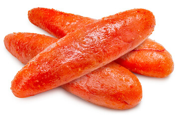 Japanese  fish roe, Seasoned cod roe isolated on white background, Tara spawn on white background With clipping path.