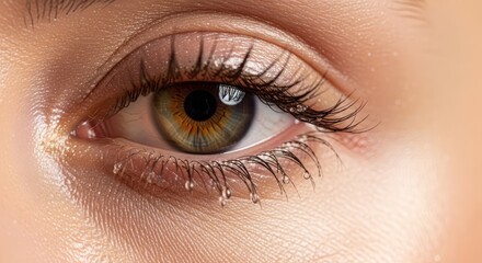 Fototapeta premium A mesmerizing close-up capturing the human eye with intricate details and captivating colorations