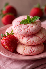 Strawberry butter cookies