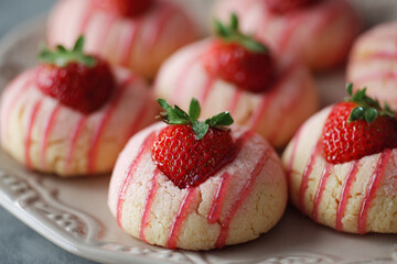 Strawberry butter cookies