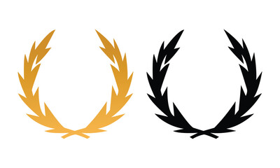 Golden and Black Laurel Wreaths for Victory and Achievement
