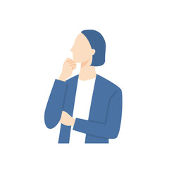 困るスーツを着た女性ビジネスパーソン