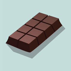 Horizontal Chocolate Bar Flat Design Illustration