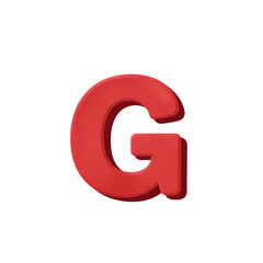 Fototapeta premium Red 3D letter G isolated