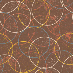 Seamless abstract colorful pattern with grunge circles
