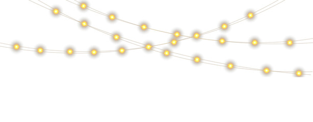 Warm Glowing String Lights Abstract Background with Golden Light Dots