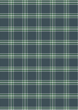 Seamless green plaid fabric texture design with a checkered tartan geometric pattern