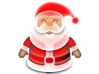 Cute Smiling Santa Claus character in glassmorphism style, modern 3D Christmas illustration. Perfect for Christmas designs, holiday greetings, seasonal promotions, apps, stickers, and festive branding