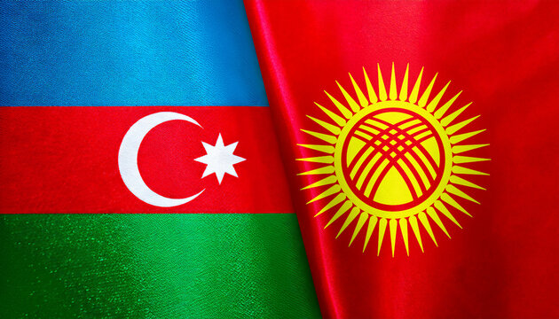 アゼルバイジャンの国旗とキルギスの国旗(Azerbaijan flag & Kyrgyzstan flag.)
 - Powered by Adobe