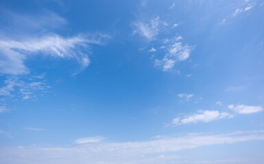 clear blue sky background,clouds with background, Blue sky background with tiny clouds. White fluffy clouds in the blue sky. 