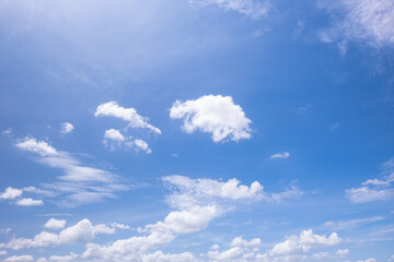 clear blue sky background,clouds with background, Blue sky background with tiny clouds. White fluffy clouds in the blue sky. 