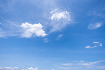 clear blue sky background,clouds with background, Blue sky background with tiny clouds. White fluffy clouds in the blue sky. 