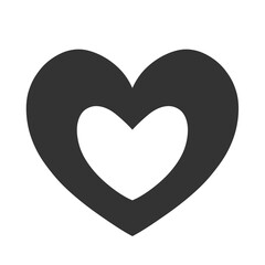 シンプルな2重のハート 手描きイラスト アイコン