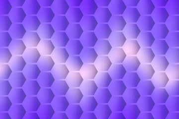 Abstract purple hexagonal pattern with soft gradients and 3d geometric relief texture background illustration